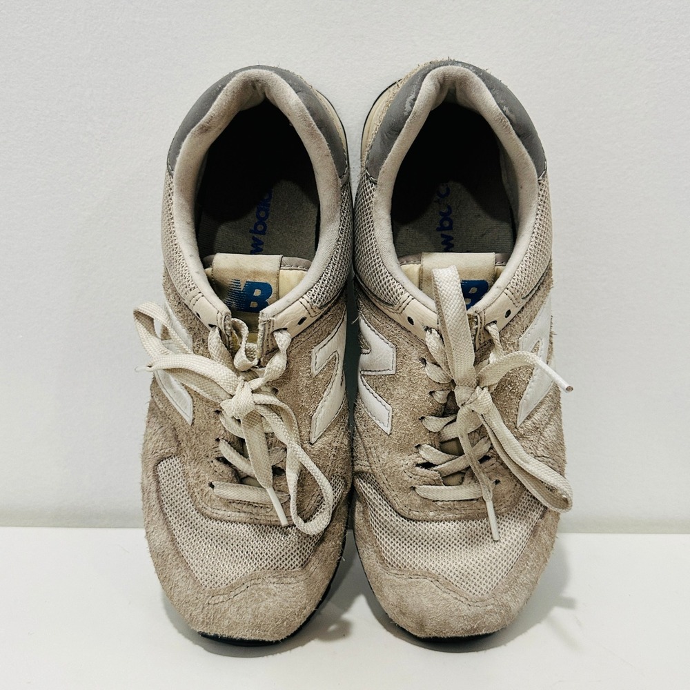 New Balance 574 Mens 8 Beige Hairy Suede Mesh Low Top Sneakers U574RZ2 - Picture 7 of 13